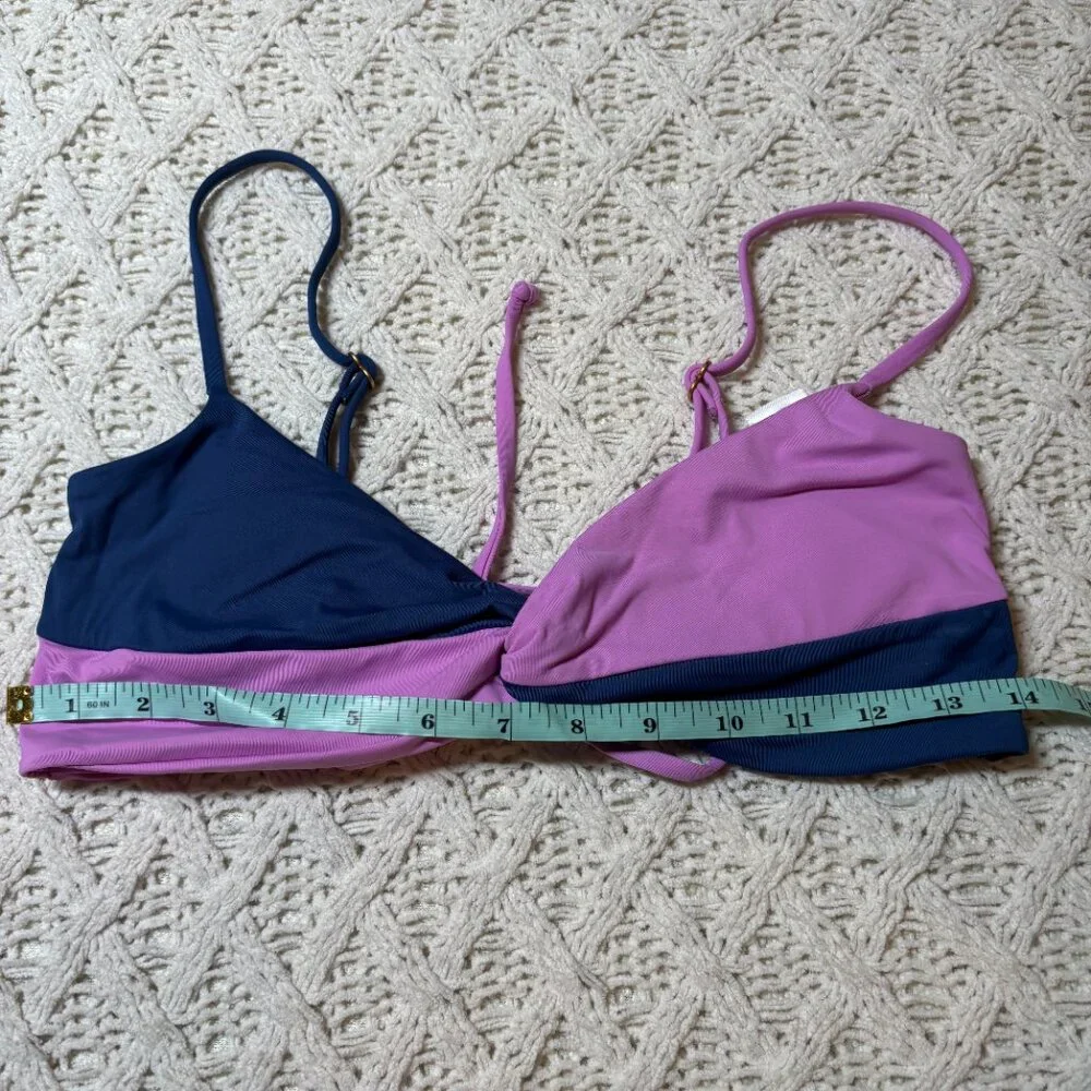 L*Space Colorblock Twist‎ Front Bikini Top Purple & Navy – Women’s XL NWOT